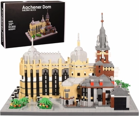 World Famous Architecture Micro Building Blocks Set 6650 PCS for Adults Germany Landmark Church Aachen Cathedral Collectible Display Model Kit for Children Age of 14  Home Decor