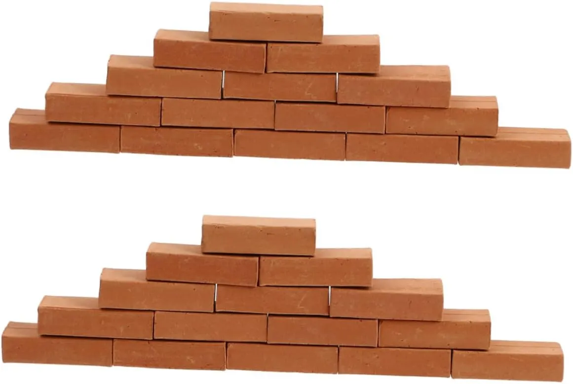 YARNOW 50pcs Miniature Bricks Tiny Building Blocks for DIY Dollhouses Creative Play Smooth Finish for Safe Hands Fun for Table Scenes and Model Architecture