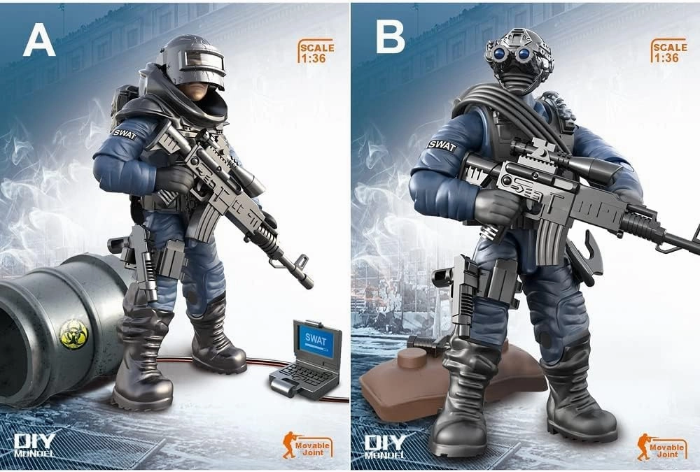 YEIBOBO ! Special Forces Mini Military Action Figure with Weapons and Accessories (Lightning SWAT Team XJ-9902)…
