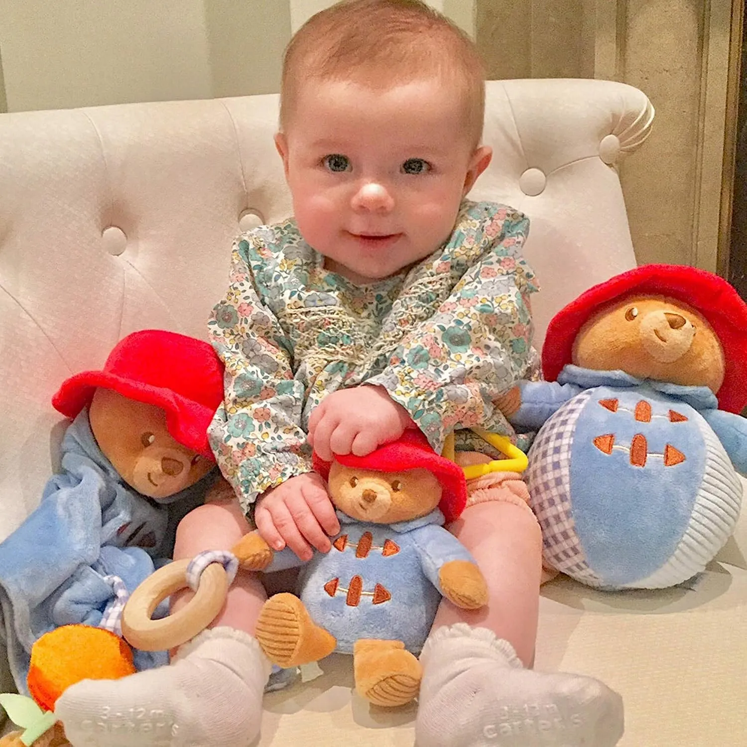 YOTTOY Paddington Bear Collection | Soft Baby Blankie, Cozy Security Blanket, Cuddle Buddy – 13”L x 20”W