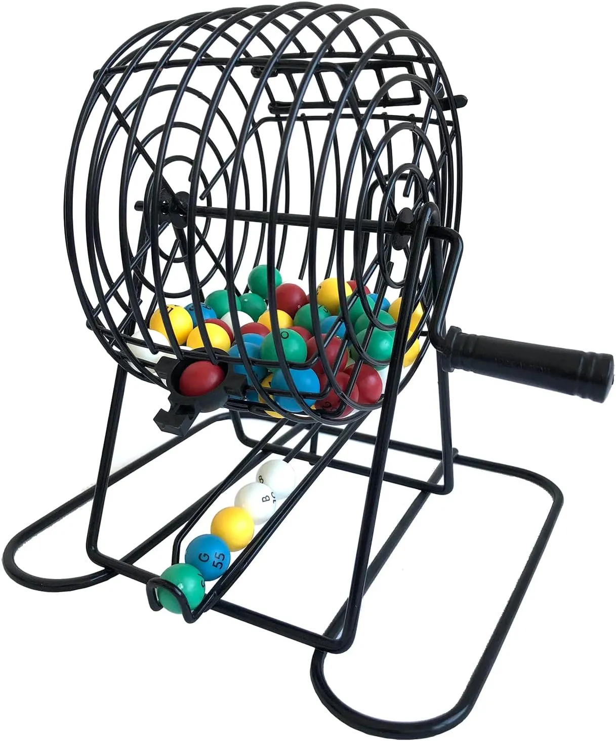 Yuanhe Deluxe Bingo Game Set-Includes Metal Cage,500 Colorful Bingo Chips,100 Bingo Cards,75 Colored Balls,Plastic Masterboard,Great for Large Groups,Parties …
