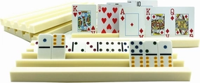 Yuanhe 4Pack Plastic Domino Holders - Domino Racks Trays Organizer for Classic Board Games Tiles Family Games Accessories