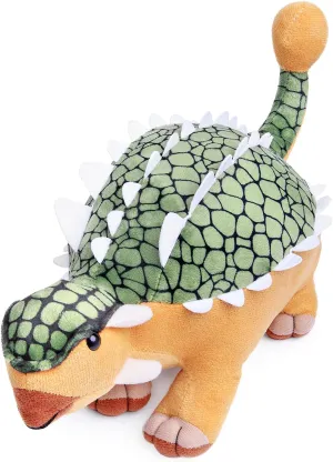 ZHONGXIN MADE Simulation Ankylosaurus Dinosaur Stuffed Plush Toy- 14inch Green Dinosaur Dragon Plushie, Figurines Dinosaur Stuffed Model Toys Soft, Gifts for Kids