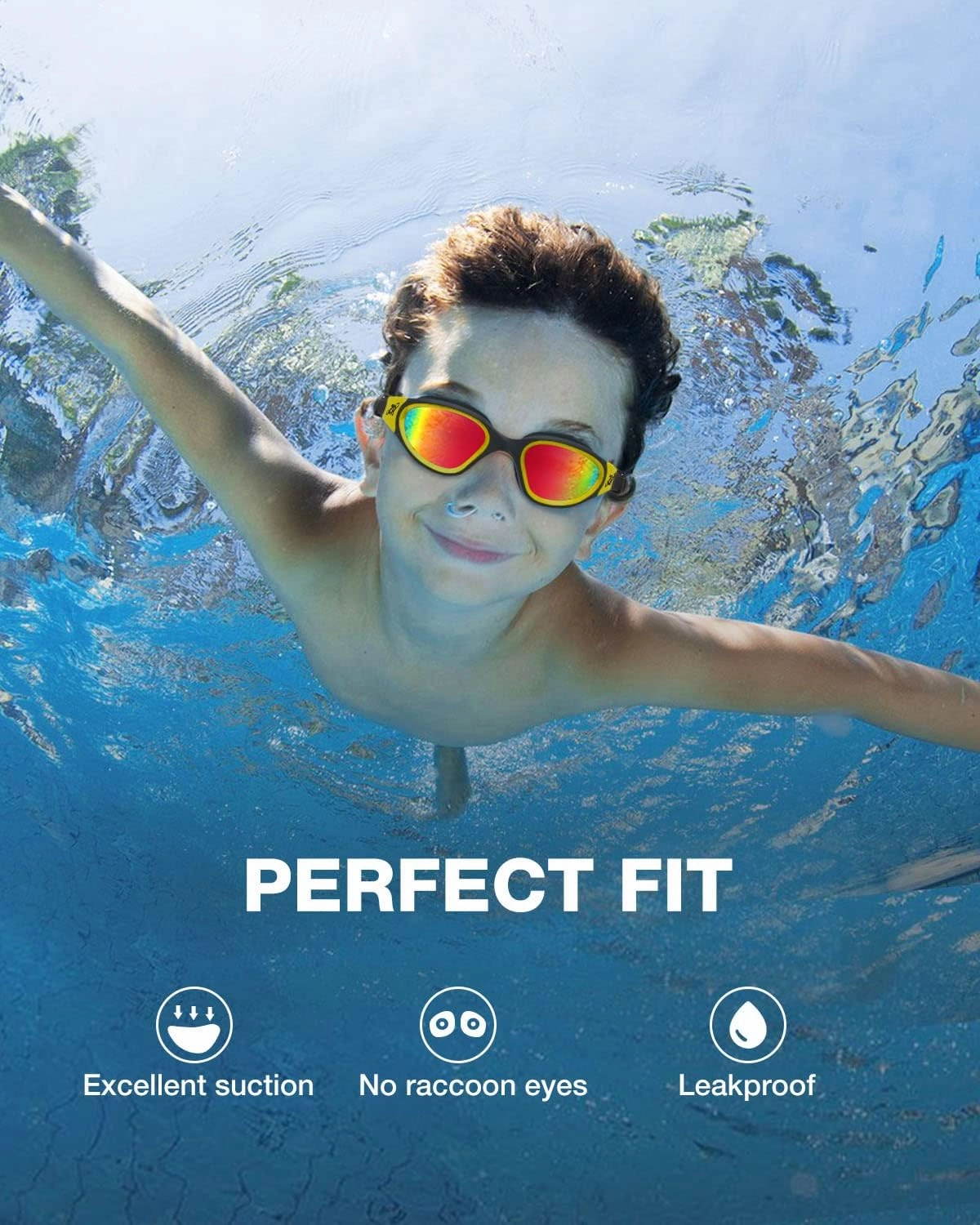 ZIONOR Kids Swim Goggles, G1 MINI UV Protection Anti-Fog Polarized Swimming Goggles for Age 6-14
