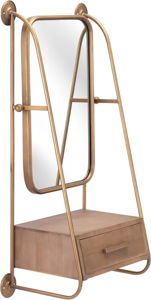 Zuo Modern Peralta Mirror Shelf Gold