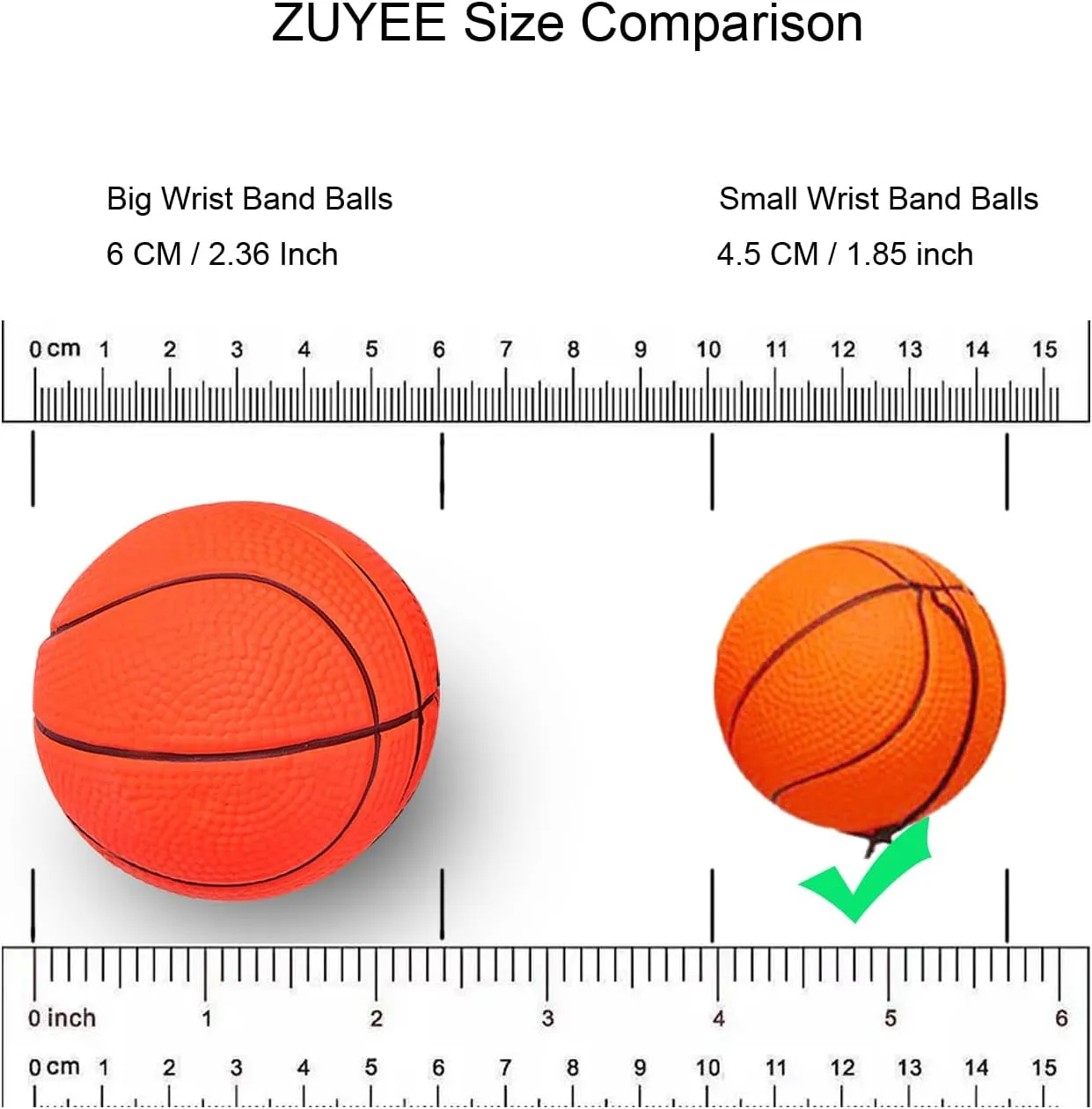 ZUYEE 4/8/16/32 Pack Wrist Return Ball 1.85 Inch Sports Wrist Balls On A String Rubber Rebound Balls (Basketball, Baseball, Soccer) Wristband Toy for Children Kids Gift Exercise or Play